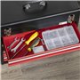 DURHAND Boite à outils métallique coffret à outils caisse à outils 4 tiroirs + plateau tôle acier noir - 51 x 22 x 39,5 cm
