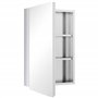 kleankin Armoire Miroir de Salle de Bain en Acier Inoxydable Armoire Murale de Toilette avec 1 Porte Miroir et 2 étagères dim. 3