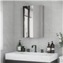 kleankin Armoire Miroir de Salle de Bain en Acier Inoxydable Armoire Murale de Toilette avec 1 Porte Miroir et 2 étagères dim. 3