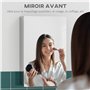 kleankin Armoire Miroir de Salle de Bain en Acier Inoxydable Armoire Murale de Toilette avec 1 Porte Miroir et 2 étagères dim. 3