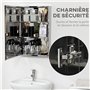 kleankin Armoire Miroir de Salle de Bain en Acier Inoxydable Armoire Murale de Toilette avec 1 Porte Miroir et 2 étagères dim. 3