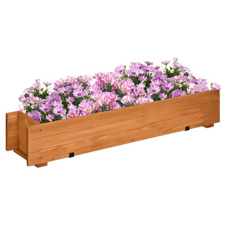 Outsunny Jardinière rectangulaire en Bois carré Potager jardinière à Suspendre avec 2 Crochets - 91 x 18 x 16