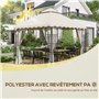 Outsunny Toile de Rechange pour pavillon tonnelle Tente Toit de Remplacement Gazebo de Jardin Tissu Polyester Haute densité 180 