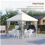 Outsunny Toile de Rechange pour pavillon tonnelle Tente Toit de Remplacement Gazebo de Jardin Tissu Polyester Haute densité 180 