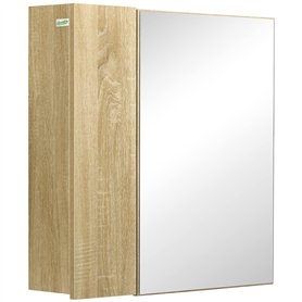 kleankin Armoire Murale Salle de Bain Armoire de Toilette avec Miroir étagères et 2 Portes - kit Installation Murale fourni - 60