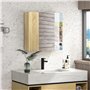 kleankin Armoire Murale Salle de Bain Armoire de Toilette avec Miroir étagères et 2 Portes - kit Installation Murale fourni - 60
