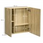 kleankin Armoire Murale Salle de Bain Armoire de Toilette avec Miroir étagères et 2 Portes - kit Installation Murale fourni - 60