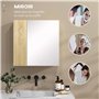kleankin Armoire Murale Salle de Bain Armoire de Toilette avec Miroir étagères et 2 Portes - kit Installation Murale fourni - 60