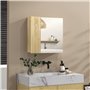 kleankin Armoire Murale Salle de Bain Armoire de Toilette avec Miroir étagères et 2 Portes - kit Installation Murale fourni - 60
