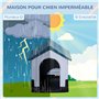 PawHut Niche pour Chien chenil à l'extérieur pour Chiens de Petite et Moyenne Taille - 64,5 x 57 x 66 cm - Blanc et Bleu