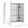 kleankin Armoire Miroir de Salle de Bain en Acier Inoxydable Armoire Murale 2 Portes et 3 Compartiments intérieurs - 54 x 13 x 6