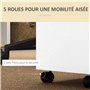 Vinsetto Caisson de Bureau à roulettes Meuble de Rangement Mobile avec 2 tiroirs coulissants trieur à dossiers 48 x 40 x 59,5 cm