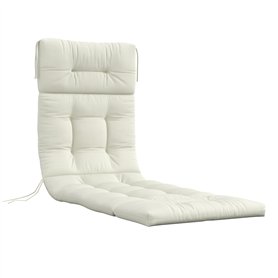 Outsunny Coussin Matelas pour Chaise Longue transat Bain de Soleil avec Sangles d'attache pour Jardin dim. 200L x 60l cm Crème