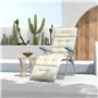 Outsunny Coussin Matelas pour Chaise Longue transat Bain de Soleil avec Sangles d'attache pour Jardin dim. 200L x 60l cm Crème