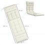 Outsunny Coussin Matelas pour Chaise Longue transat Bain de Soleil avec Sangles d'attache pour Jardin dim. 200L x 60l cm Crème