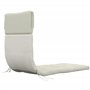 Outsunny Coussin Matelas pour Chaise Longue transat Bain de Soleil avec Sangles d'attache pour Jardin dim. 200L x 60l cm Crème