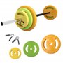 HOMCOM Ensemble haltères et barre 20 kg avec 6 haltères disques de 1