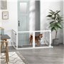 PawHut Barrière de sécurité pour Chien barrière de Protection à 4 Panneaux Pliante clôture pour Animal Domestique en Bois - dim.