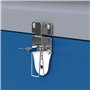DURHAND Caisse boite à outils en métal transportable avec 3 poignées, 2 loquets, dim. 50L x 26l x 18,5H cm, bleu