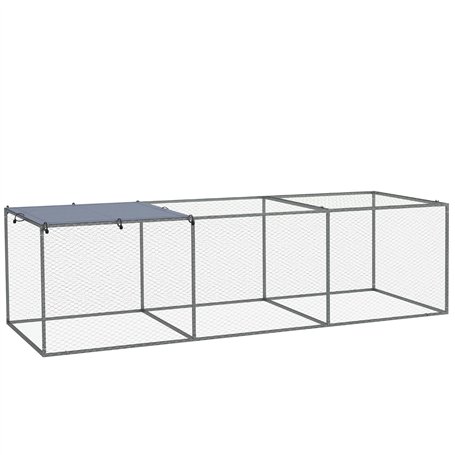 PawHut Enclos poulailler Cage clapier extérieur 3 m² pour Petits Animaux dim. 3 x 1 x 0