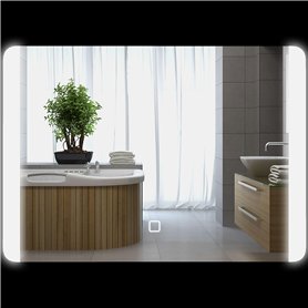 HOMCOM Miroir Salle de Bain avec Éclairage 50 x 70 cm Miroir Mural LED avec Fonction Anti-buée