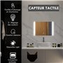 HOMCOM Miroir Salle de Bain avec Éclairage 50 x 70 cm Miroir Mural LED avec Fonction Anti-buée,3 Températures de Couleur, Dimmab