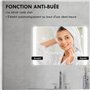HOMCOM Miroir Salle de Bain avec Éclairage 50 x 70 cm Miroir Mural LED avec Fonction Anti-buée,3 Températures de Couleur, Dimmab