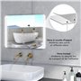 HOMCOM Miroir Salle de Bain avec Éclairage 50 x 70 cm Miroir Mural LED avec Fonction Anti-buée,3 Températures de Couleur, Dimmab
