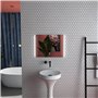 HOMCOM Miroir Salle de Bain avec Éclairage 50 x 70 cm Miroir Mural LED avec Fonction Anti-buée,3 Températures de Couleur, Dimmab
