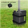 Outsunny Lot de 4 Pieds de tonnelle Pop-up remplis d'eau ou de Sable Pieds de Sol pour pavillon en PEHD avec poignées intégrées 