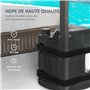 Outsunny Lot de 4 Pieds de tonnelle Pop-up remplis d'eau ou de Sable Pieds de Sol pour pavillon en PEHD avec poignées intégrées 