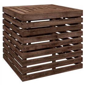 Outsunny Table d'appoint Coffre de Rangement extérieure 3 en 1 pour Base de Parasol en Bois