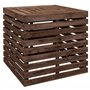 Outsunny Table d'appoint Coffre de Rangement extérieure 3 en 1 pour Base de Parasol en Bois