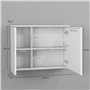 HOMCOM Armoire Murale Salle de Bain Armoire de Toilette avec Miroir étagères réglables et 2 Portes - 65l x 15P x 49H cm - Blanc