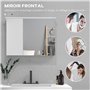 HOMCOM Armoire Murale Salle de Bain Armoire de Toilette avec Miroir étagères réglables et 2 Portes - 65l x 15P x 49H cm - Blanc