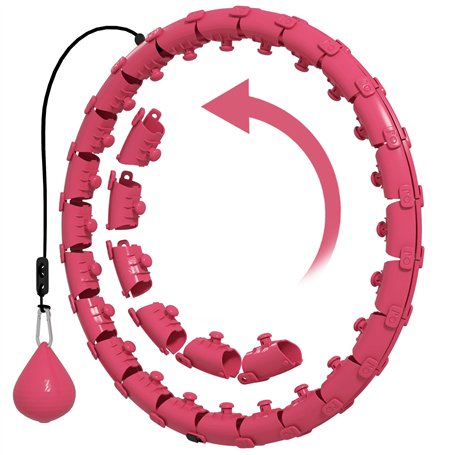 SPORTNOW Hula Hoop Cerceau avec Picots de Massage Ajustable de 45 à 106 cm de Tour de Taille 24 Segments Amovibles