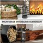 Outsunny Ensemble serviteur de cheminée, serviteur de cheminée à 5 pièces, accessoires de cheminée, balai pelle pince tisonnier 