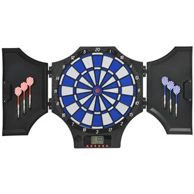 SPORTNOW Cible électronique Pliable Jeu de fléchettes 31 Jeux 285 Variations jusqu'à 8 Joueurs Haut-Parleur écran LCD 2 Portes N