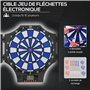 SPORTNOW Cible électronique Pliable Jeu de fléchettes 31 Jeux 285 Variations jusqu'à 8 Joueurs Haut-Parleur écran LCD 2 Portes N