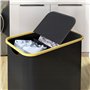 HOMCOM Panier à linge double pliable 80 L corbeille à linge sale avec couvercle, poignées rainurées, bac à linge pour salle de b