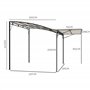 Outsunny Pergola tonnelle de Jardin avec auvent réglable Acier Polyester Haute densité crème