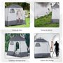 Outsunny Tente de Douche Pop-up, Tente de Toilette Installation instantanée, Portable avec Sac de Transport, 3 Portes, 2 fenêtre