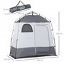 Outsunny Tente de Douche Pop-up, Tente de Toilette Installation instantanée, Portable avec Sac de Transport, 3 Portes, 2 fenêtre