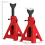 HOMCOM Lot de 2 chandelles Voiture chandelles de Levage capacité 3 tonnes, Hauteur réglable de 290 à 425 mm, Grande Base avec go