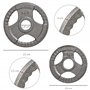 HOMCOM Disques de poids 2,5/2,5/5/5 kg, 4 poids musculation pour 5 cm barres olympiques, disques d'haltères pour musculation, fi