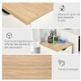 HOMCOM Caisson de Bureau, Rangement Bureau sur roulettes avec 3 tiroirs coulissants, 34 x 40 x 60,5 cm, Blanc et Effet Bois Natu