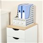 HOMCOM Caisson de Bureau, Rangement Bureau sur roulettes avec 3 tiroirs coulissants, 34 x 40 x 60,5 cm, Blanc et Effet Bois Natu