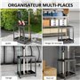 Outsunny Organisateur d'outils de Jardin, Support à Outils de Jardin 16 Compartiments à 2 Niveaux avec Coussinets réglables pour