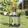 Outsunny Organisateur d'outils de Jardin, Support à Outils de Jardin 16 Compartiments à 2 Niveaux avec Coussinets réglables pour