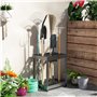 Outsunny Organisateur d'outils de Jardin, Support à Outils de Jardin 16 Compartiments à 2 Niveaux avec Coussinets réglables pour